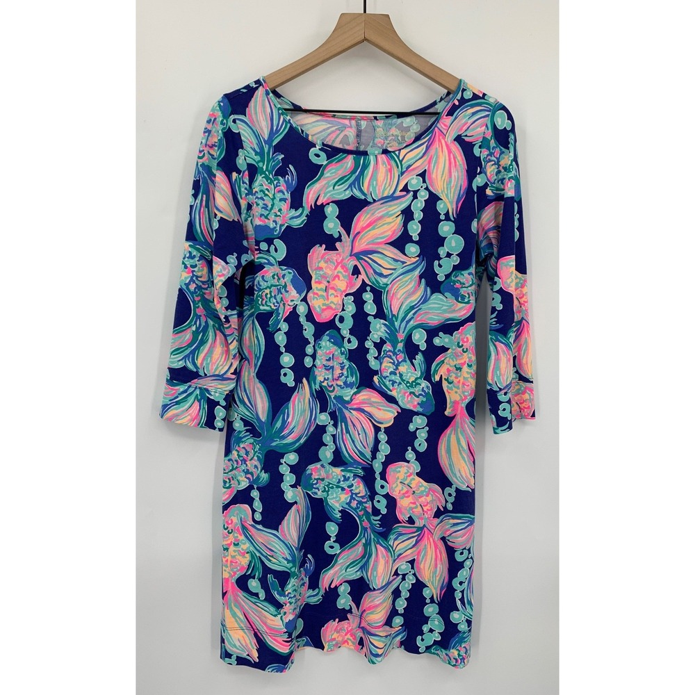 Lilly Pulitzer Navy Multicolor Floral Shift Dress